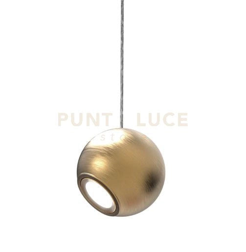 NEMO-OS Sospensione 1 luce senza base  attacco GU10 lampadina inclusa colore ottone spazzolato diametro 12cm