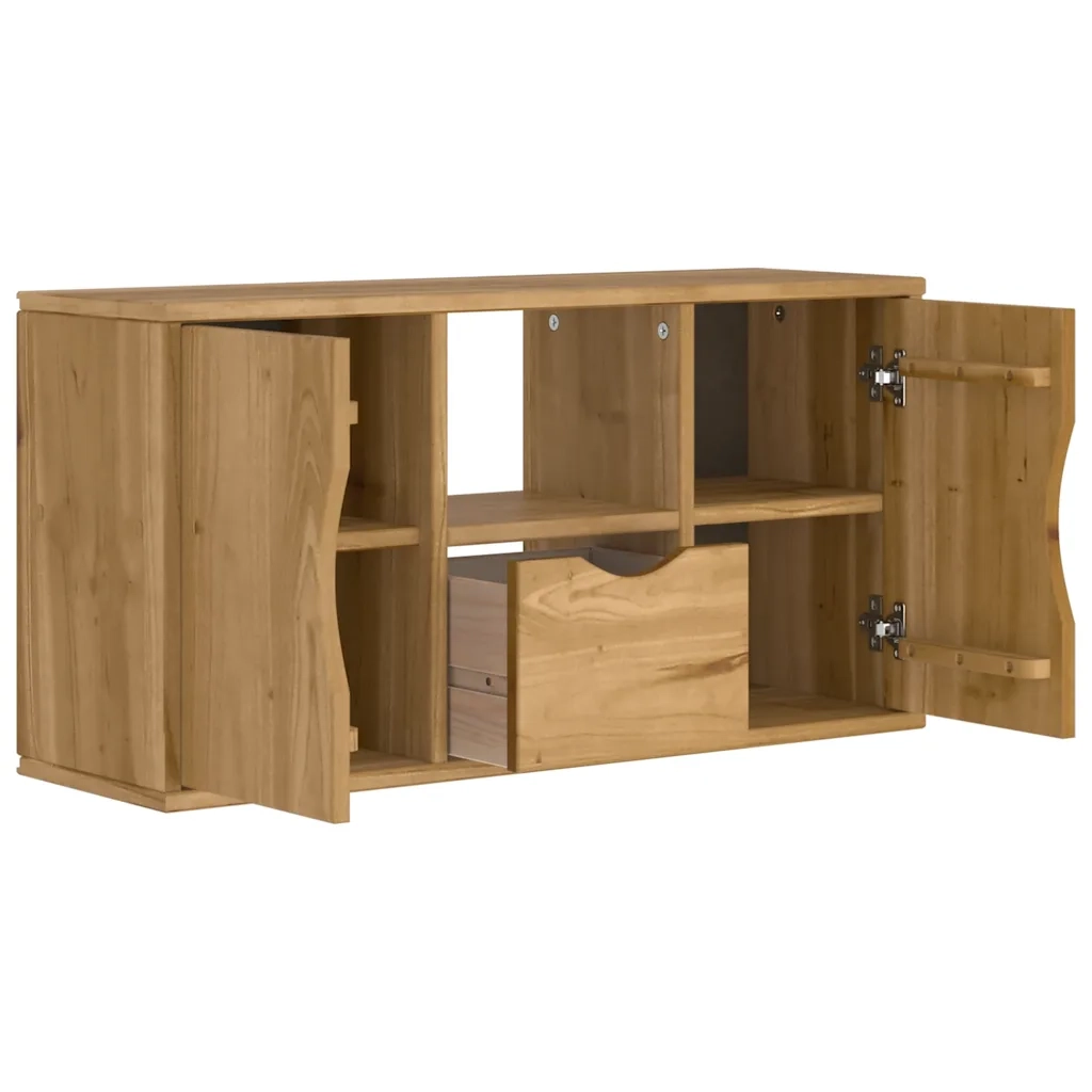 Mobile Porta TV con Cassetto ODDA 79x24x40 cm in Legno di Pino