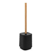 Scopino WC da appoggio nero in abs e bambù Wave
