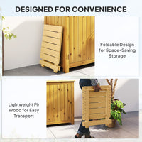 Tavolino da Esterno Pieghevole 40x43x40 cm con Piano a Doghe in Legno Naturale