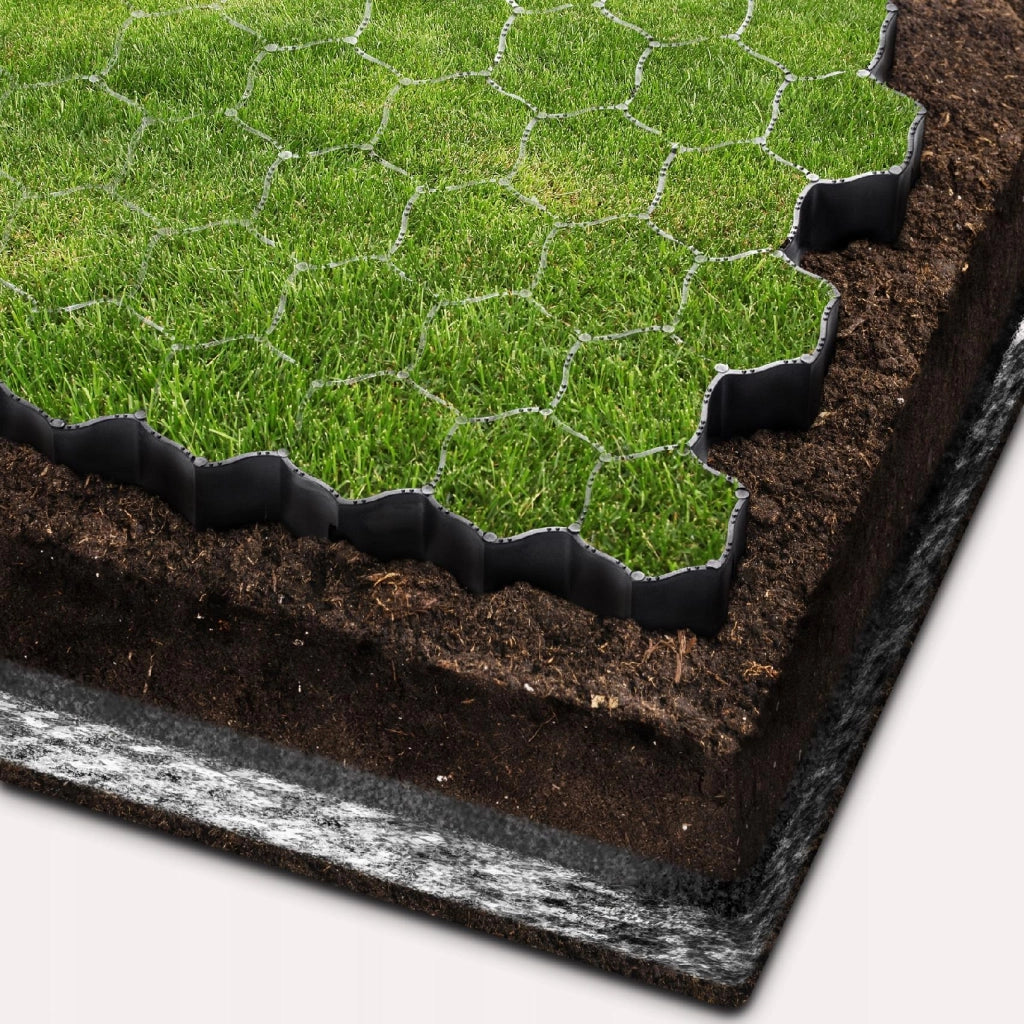 Griglia per prato KADAX Geogrid 60x40x4 cm 10 pezzi Giardino 590 Ton/M2