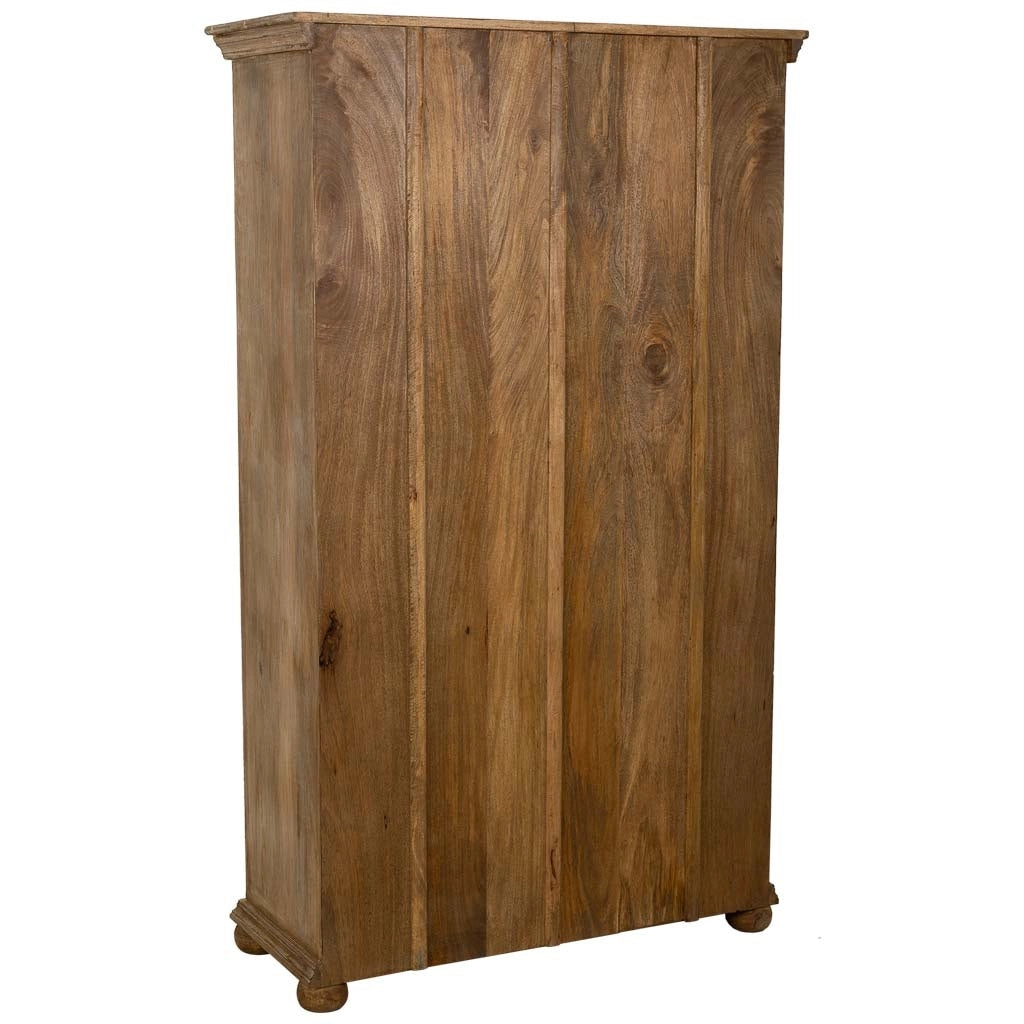 Vetrina in vetro e legno marrone fatta a mano 106x43x180