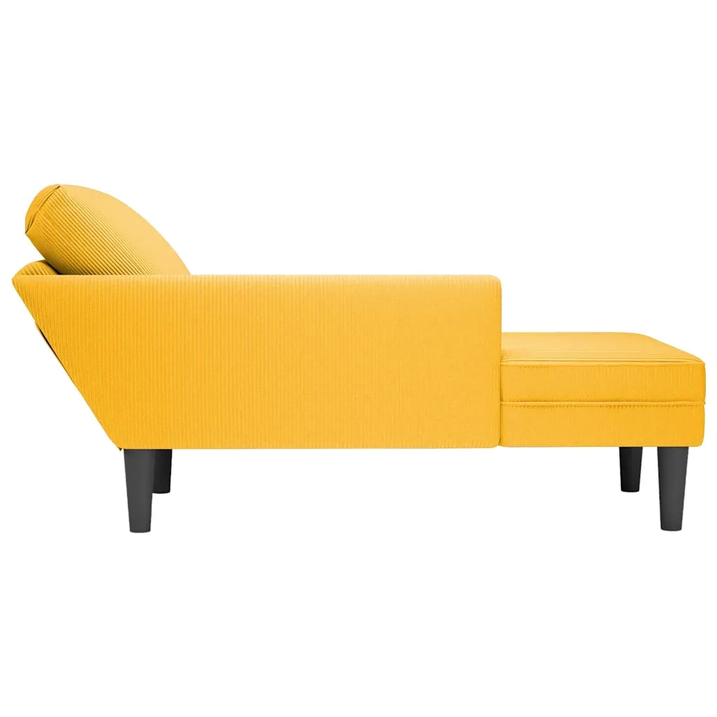 Sdraio con Cuscino Destro in Velluto a Coste Giallo Chiaro CFW2308617