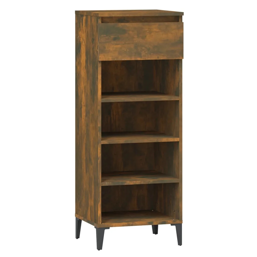 Scarpiera-Scaffale per scarpe Rovere Fumo 40x36x105 cm in Legno Multistrato 920218