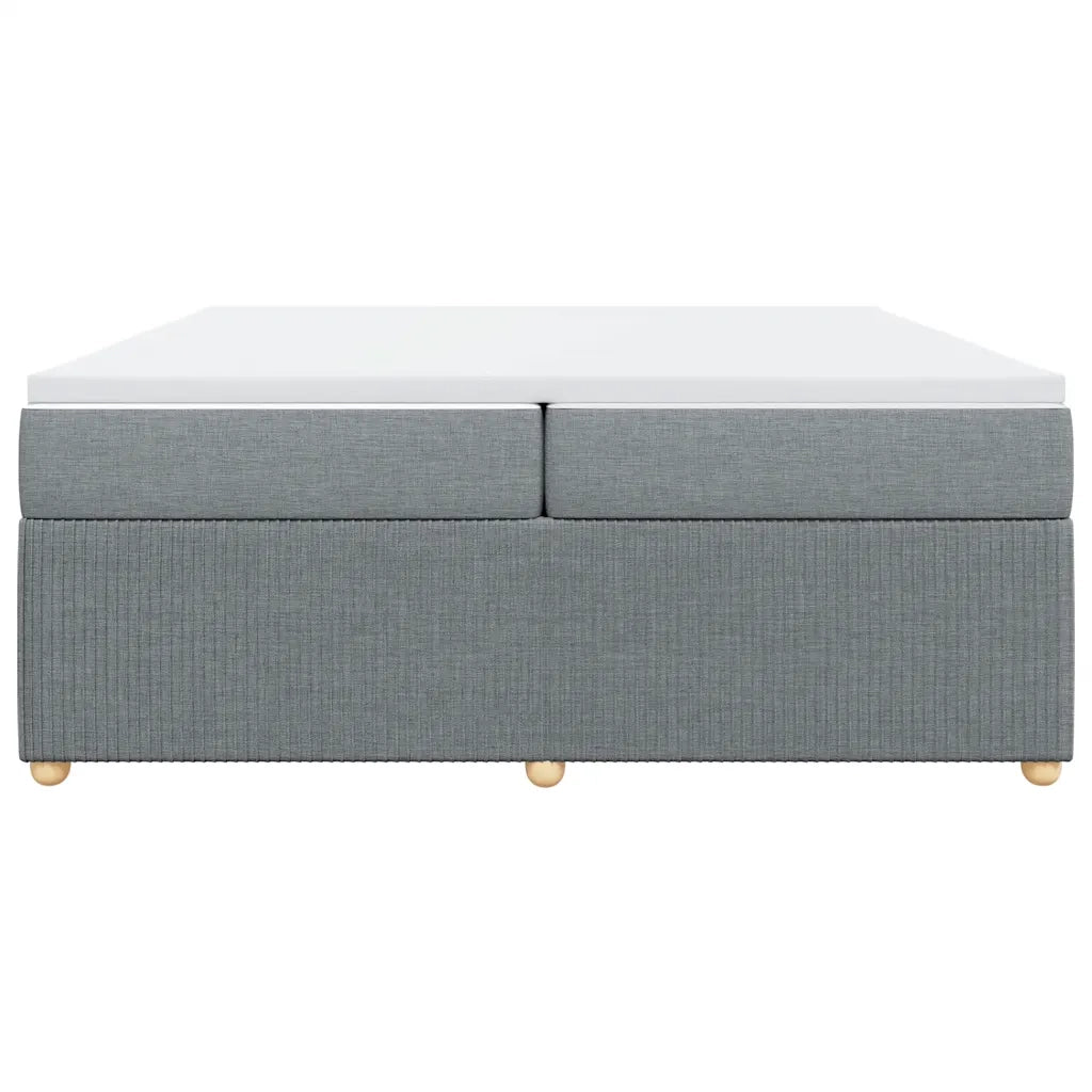 Giroletto a Molle con Materasso Grigio Chiaro 200x200cm Tessuto 3285595