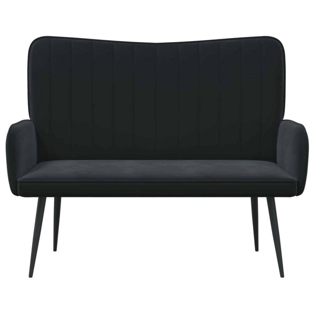Sofa a Due Posti Nero 115 x 61 x 87 cm Velluto