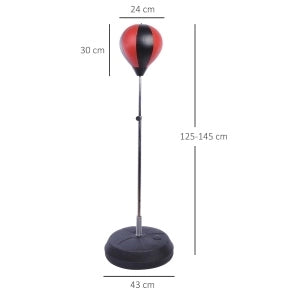 Set Punchingball con Supporto Regolabile in Altezza 125-145cm, Guantoni e Pompa per Professionisti e Principianti