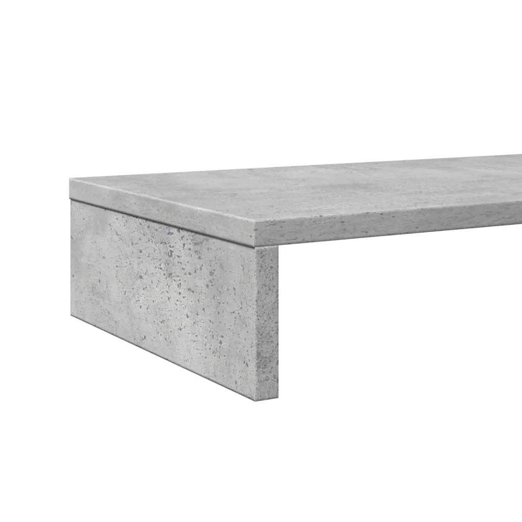Supporto Monitor Grigio Cemento 100x27x10cm Legno Massello Pino 854655