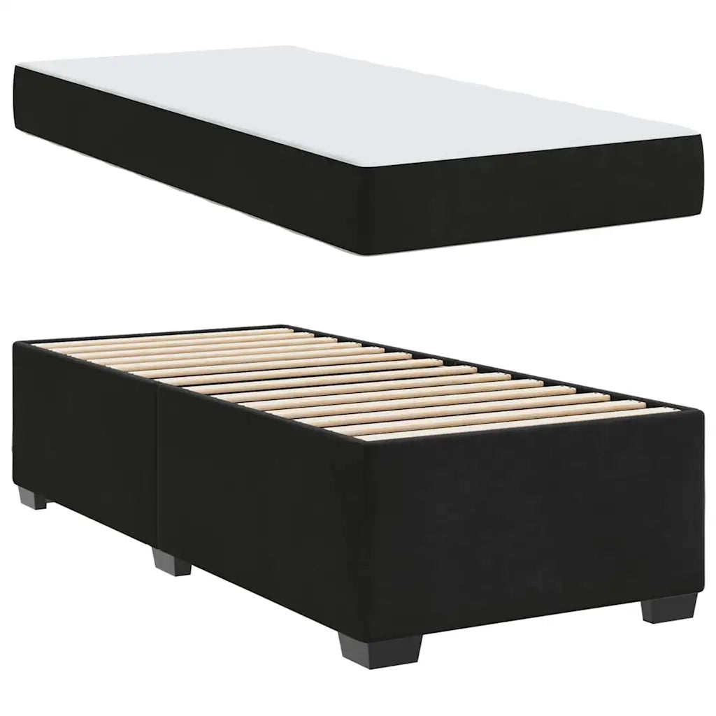 Struttura del letto con materasso Nero 80 x 200 cm Tessuto