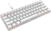 Tastiera da gaming compatta con illuminazione RGB – 60% formato, 61 tasti, progettazione ergonomico