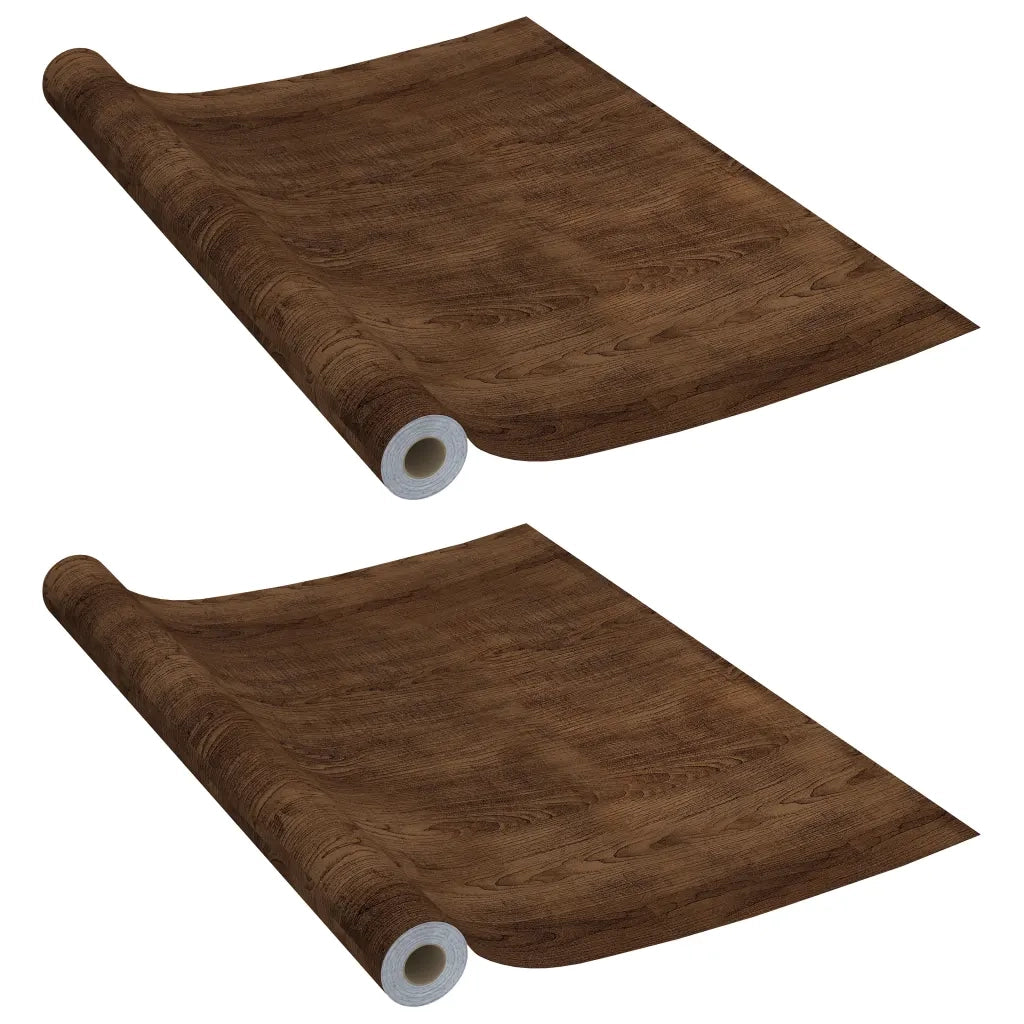 Pellicole Autoadesive Mobili 2 pz Rovere Scuro 500x90 cm PVC CFW6355012