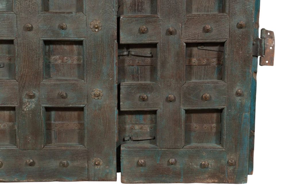 Biscottini Porta portone in legno massello e ferro da interno o da esterno vecchia e antica medievale
