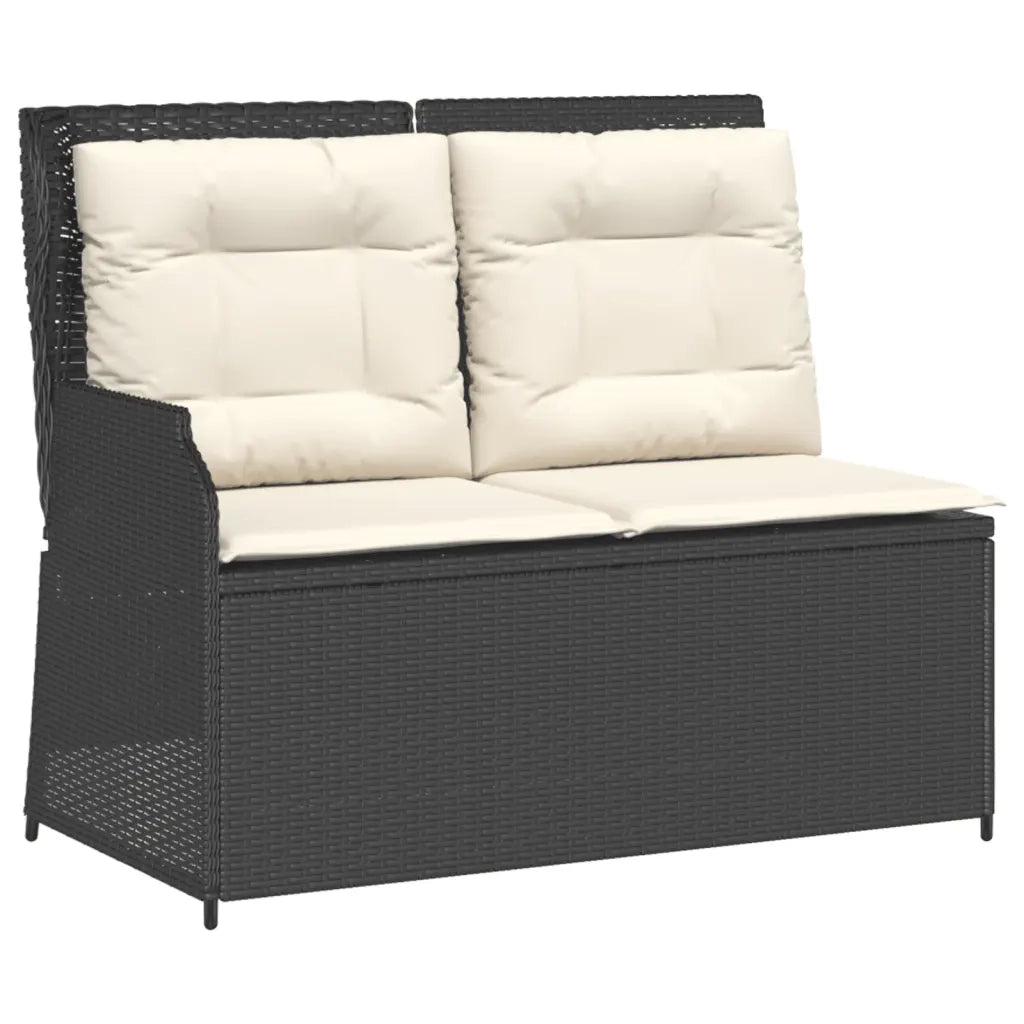 vidaXL Set Divani da Giardino 3 pz con Cuscini in Polyrattan Nero