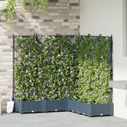 Vaso da Giardino con Trellis 5 pz Grigio 120x120x125.5 cm