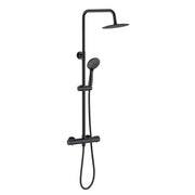 Colonna Doccia Nero AICA ITALY Colonna Doccia Idromassaggio con Soffione Tondo da 20cm in Acciaio Inox