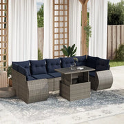 Set Divani da Giardino 8 pz con Cuscini Grigio in Polyrattan 3268411