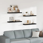 Scaffali a Parete 4 pz Neri 80x23,5x3,8 cm in MDF cod mxl 33562