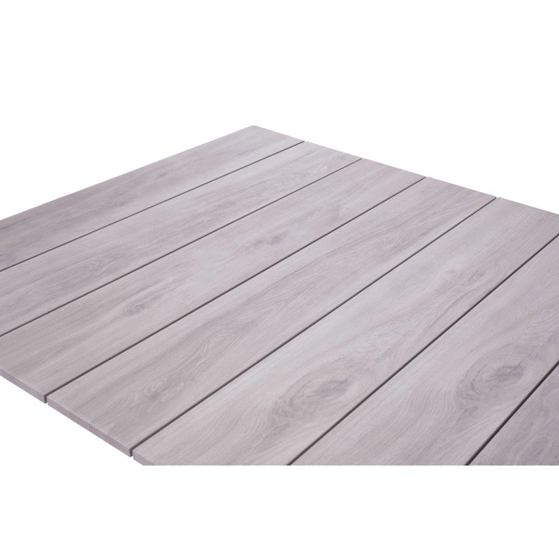 Tavolo Arenzano 211/276 Alluminio Bianco Top Alluminio Effetto Legno Moia