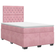 Letto box spring con materasso Rosa 120 x 200 cm Velluto 3453619