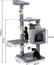 Albero per gatti - Sdraiarsi, arrampicarsi, pulire le unghie / piattaforme di osservazione accoglienti, 40L x 60P x 112H centimetri