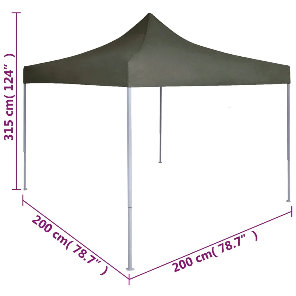 Gazebo Professionale Pieghevole 2x2m in Acciaio Antracite
