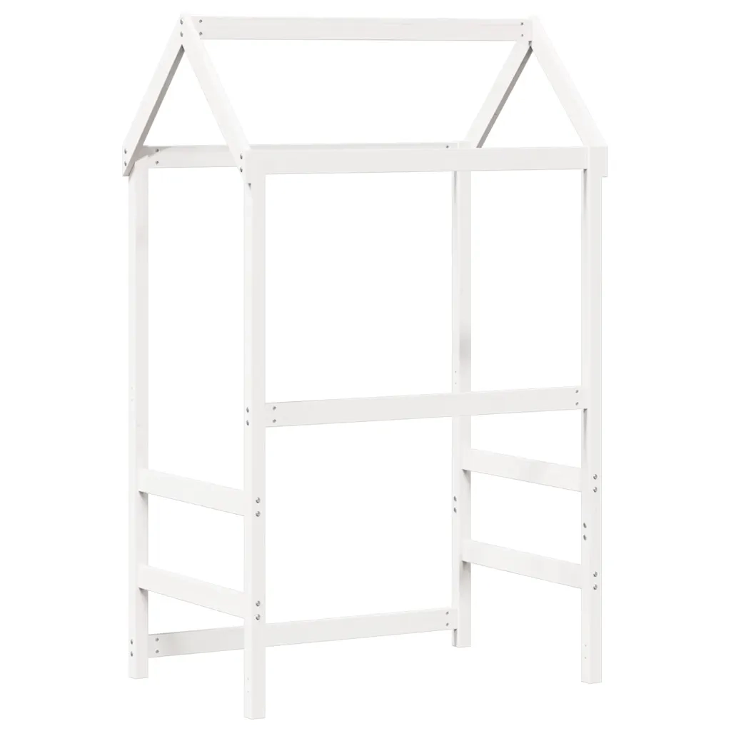 Tetto Letto Bambini Bianco 98x70x176,5 cm Legno Massello Pino