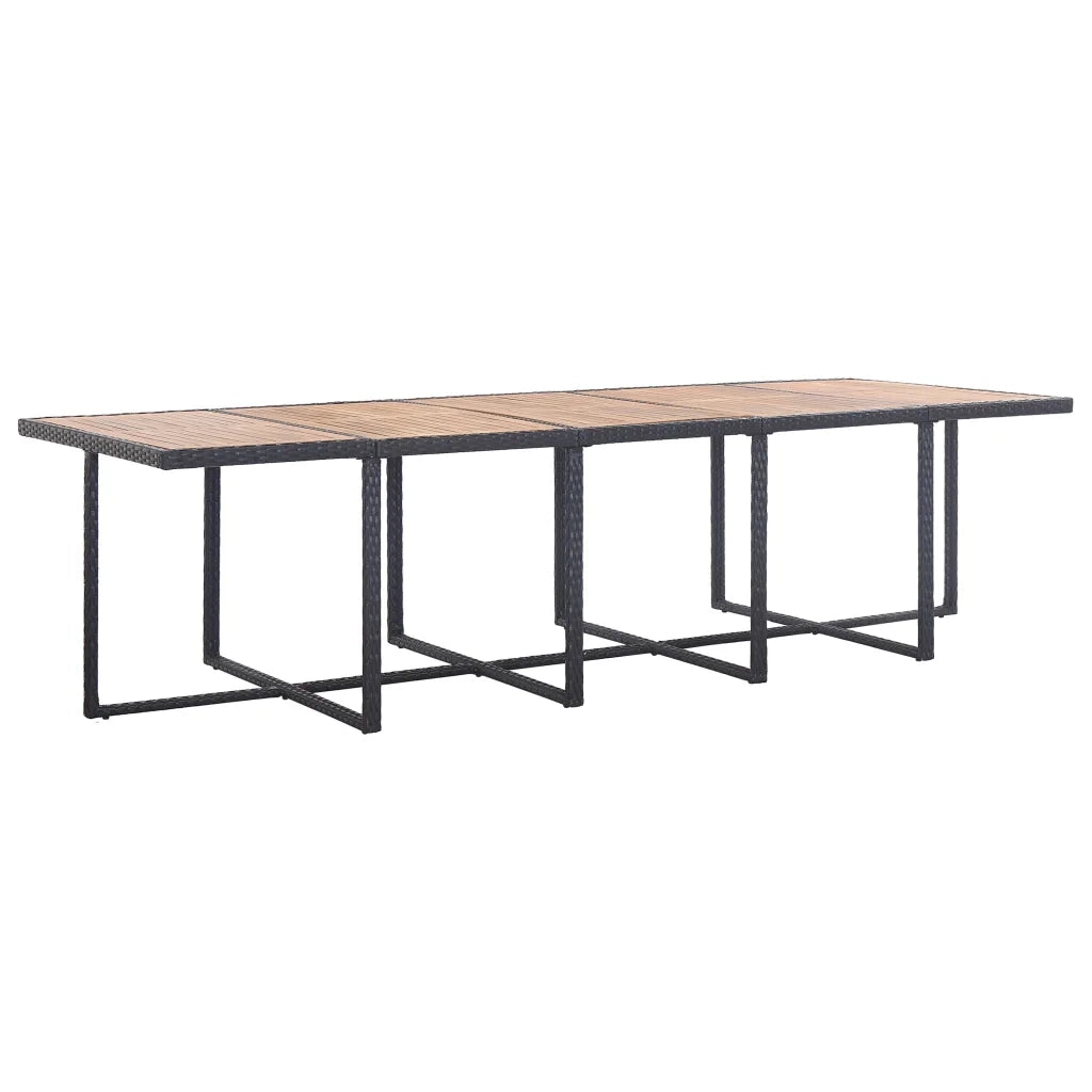 Set da Pranzo da Giardino 15 pz con Cuscini in Polyrattan Nero 46425