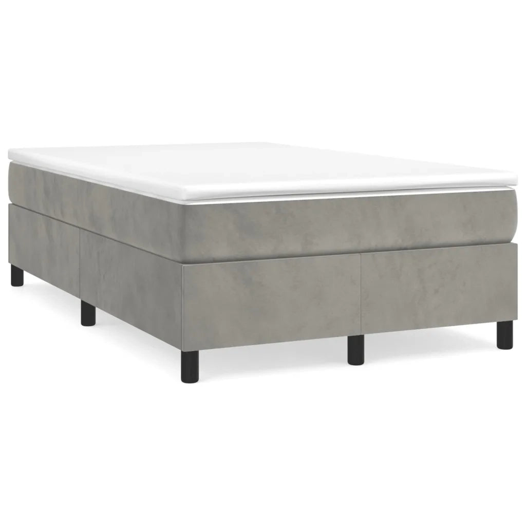 Giroletto a Molle con Materasso Grigio Chiaro 120x200cm Velluto 3144669
