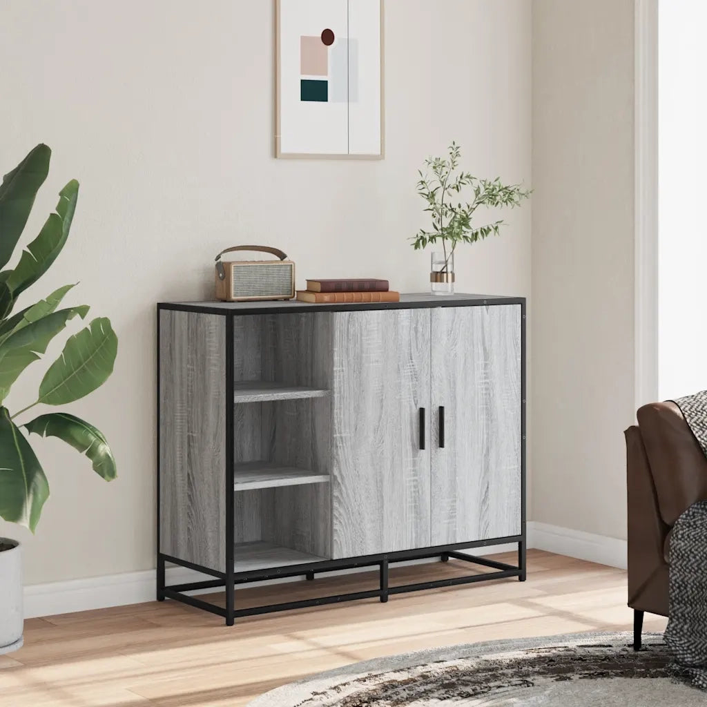 Credenza | Madia | Buffet da pranzo | Armadio da pranzo Grigio Sonoma 92x35x76 cm in Legno Multistrato