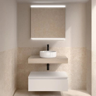 Cassettiera bagno 80 cm sospesa bianco opaco con chiusura soft close - Sumo