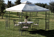 GAZEBO 3133B IN METALLO DECORATO MT.3X3 TOP ECRU' CON CUSPIDE ANTIVENTO