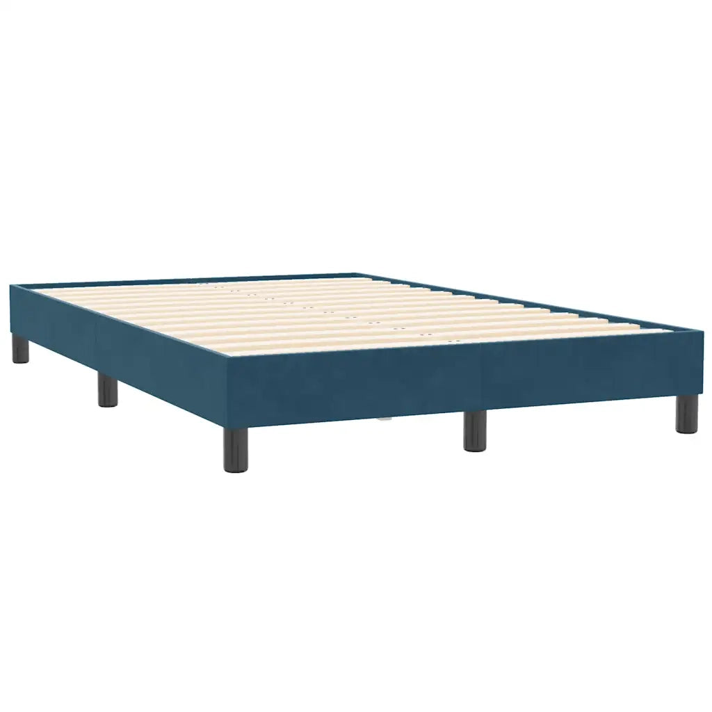 Giroletto a Molle senza Materasso Blu Scuro 120x210 cm Velluto