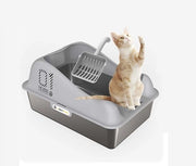 Bacino per gatti in acciaio inox XXL, alta parete, impermeabile e anti-morsicatura, con vasca per gatto (60 * 40 * 30 cm)