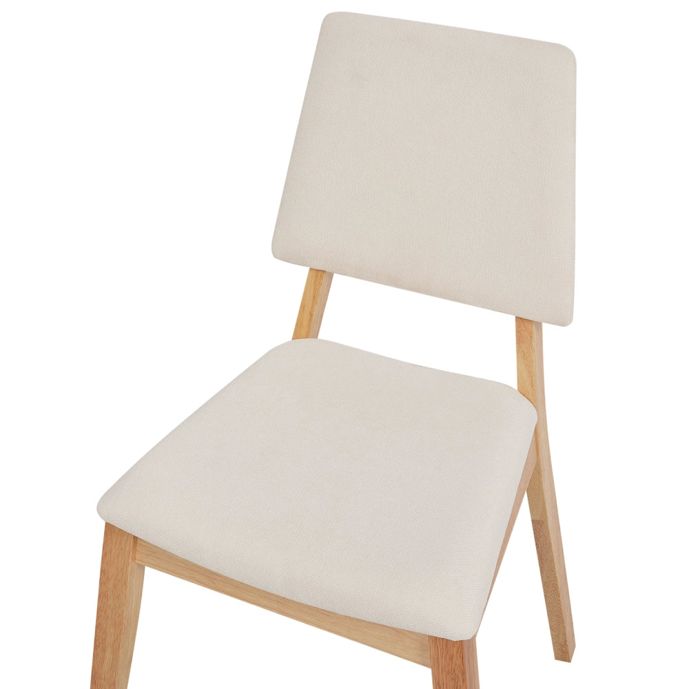 Set di 2 sedie da pranzo imbottite con schienale e seduta imbottiti in legno scuro e beige chiaro elegante e chic