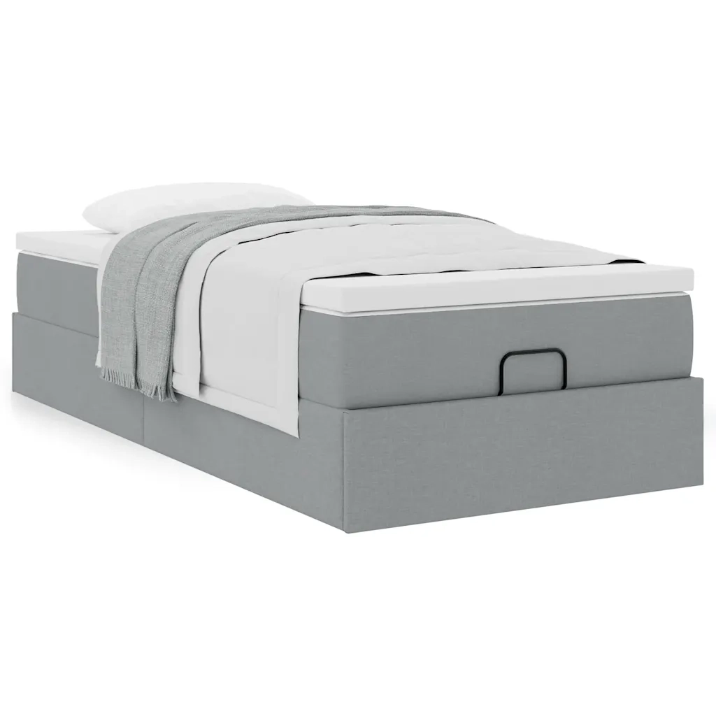 Struttura Letto Pouf con Materasso 90x190 cm in Tessuto 3311071