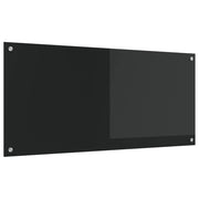 Paraschizzi da cucina moderno ed elegante 110 x 50 cm resistente al calore facile da installare vetro temperato nero 02_0058477