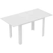 Tavolo da pranzo - estraibile 120-160x70 cm - per 4-6 persone - MDF - bianco lucido - regolabile