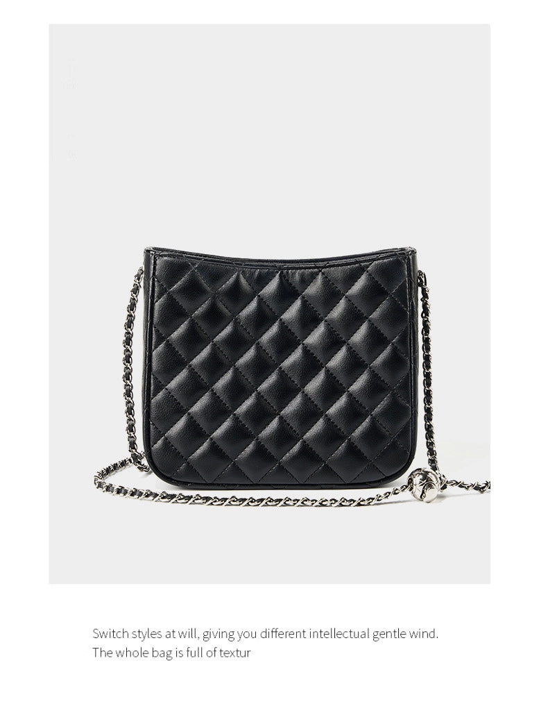 Borsa a tracolla da donna in vera pelle, grande capacit¨¤, colore nero.