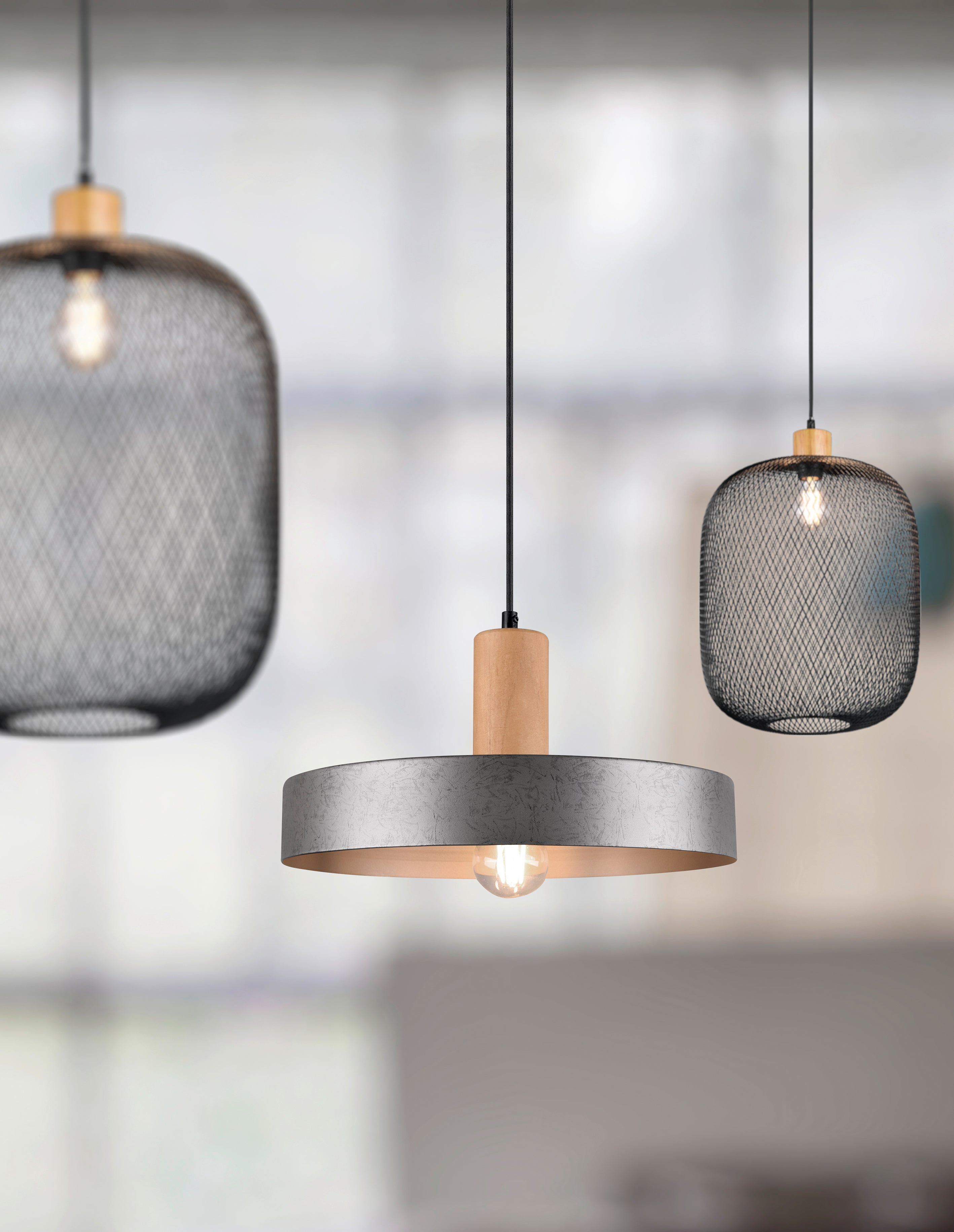 Lampada a Sospensione da Interno a Led in Metallo Nichel Anticato