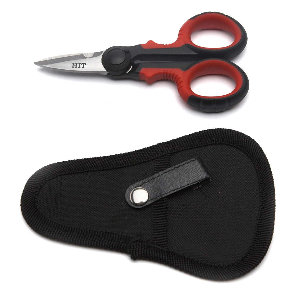 FORBICI ELETTRICISTA FORBICE SPELAFILO SPELACAVI LAME DRITTE 140mm +CUSTODIA HIT 104187