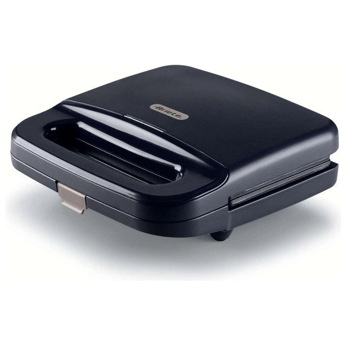 Ariete 1971 Tostiera Breakfast, Piastra elettrica per toast, sandwich e panini, 750W, Piastre fisse grill, Rivestimento antiaderente, Posizione e riponimento verticale, Dark & Sahara Grey