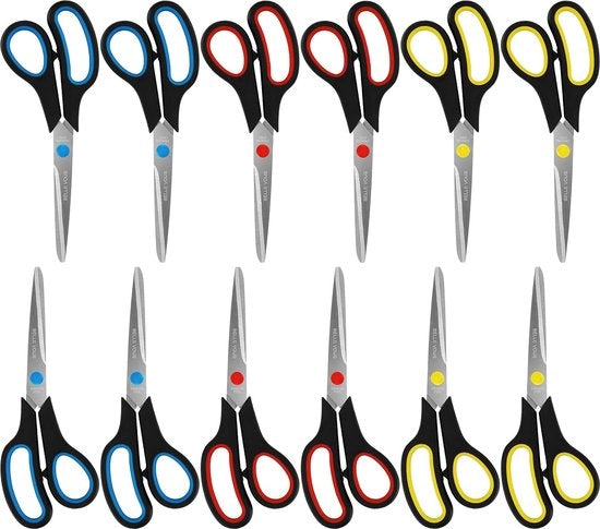 Serra 12 pezzi Assortita - 21 cm Lunghezza Totale - Lame Affilate in Acciaio Inossidabile - Manici di Comfort per Mano - Serra per Ufficio Casa Hobby