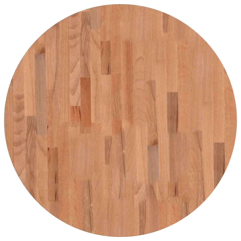 Piano per Tavolo Ø70x2,5 cm Rotondo in Legno Massello di Faggio 355938