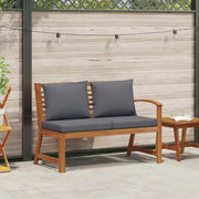 Panca da Giardino 114,5cm con Cuscino Grigio Massello di Acacia 311839