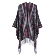 Sciarpa jacquard da donna, stile street europeo e americano, con spacco, cappa spessa e calda