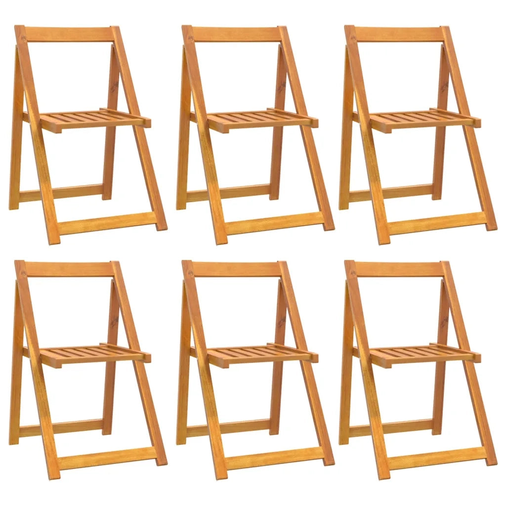 Sedie da Giardino Pieghevoli 6 pz in Legno Massello di Acacia 3104964