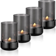 Set di Ombrelli Decorativi per Feste - 4 pezzi - Acciaio Nero a Nickel - Vetro