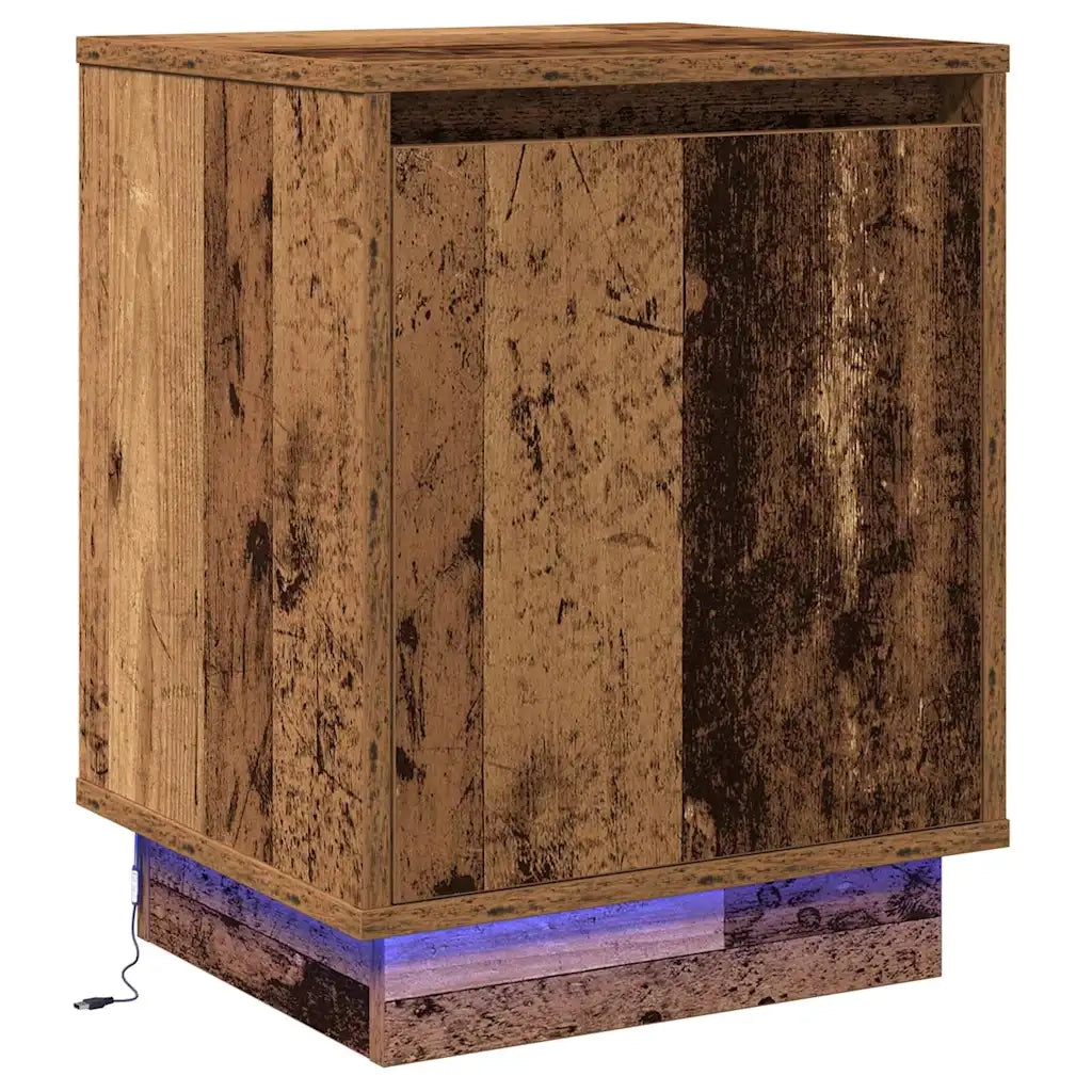Set di 2 Comodini | Armadio da Notte | Mobiletto da notte Legno vecchio 39 x 34,5 x 50 cm
