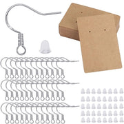 Materiali per creare orecchini - 925 Orecchini a filo 100 pezzi - Viti a filo 100 pezzi - Rondelle per orecchini 50 pezzi - Supporto per orecchini - Ipersensibile e comodo - Creare gioielli