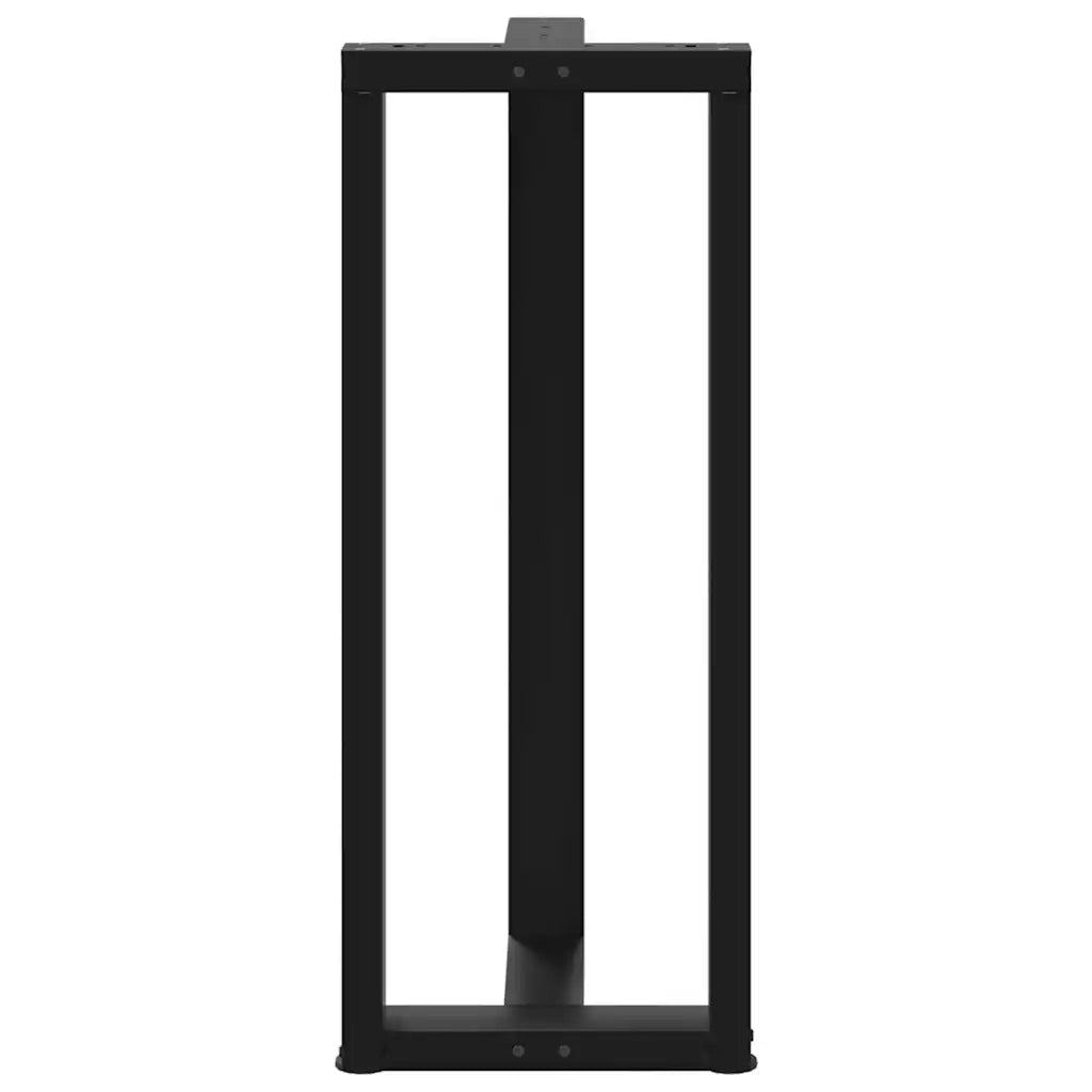 Gambe per tavolo da bar a forma di T 2 pz nere 40x35x(100-101) cm in acciaio 4013084